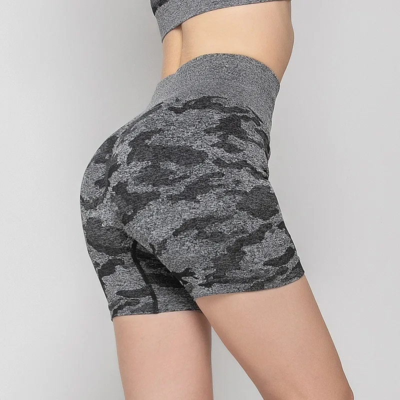 

Camouflage Yoga Shorts Seamless Hip Lift Fitness Pants Plus Size Peach Hip Leggings Women gym quick dry running High Waist