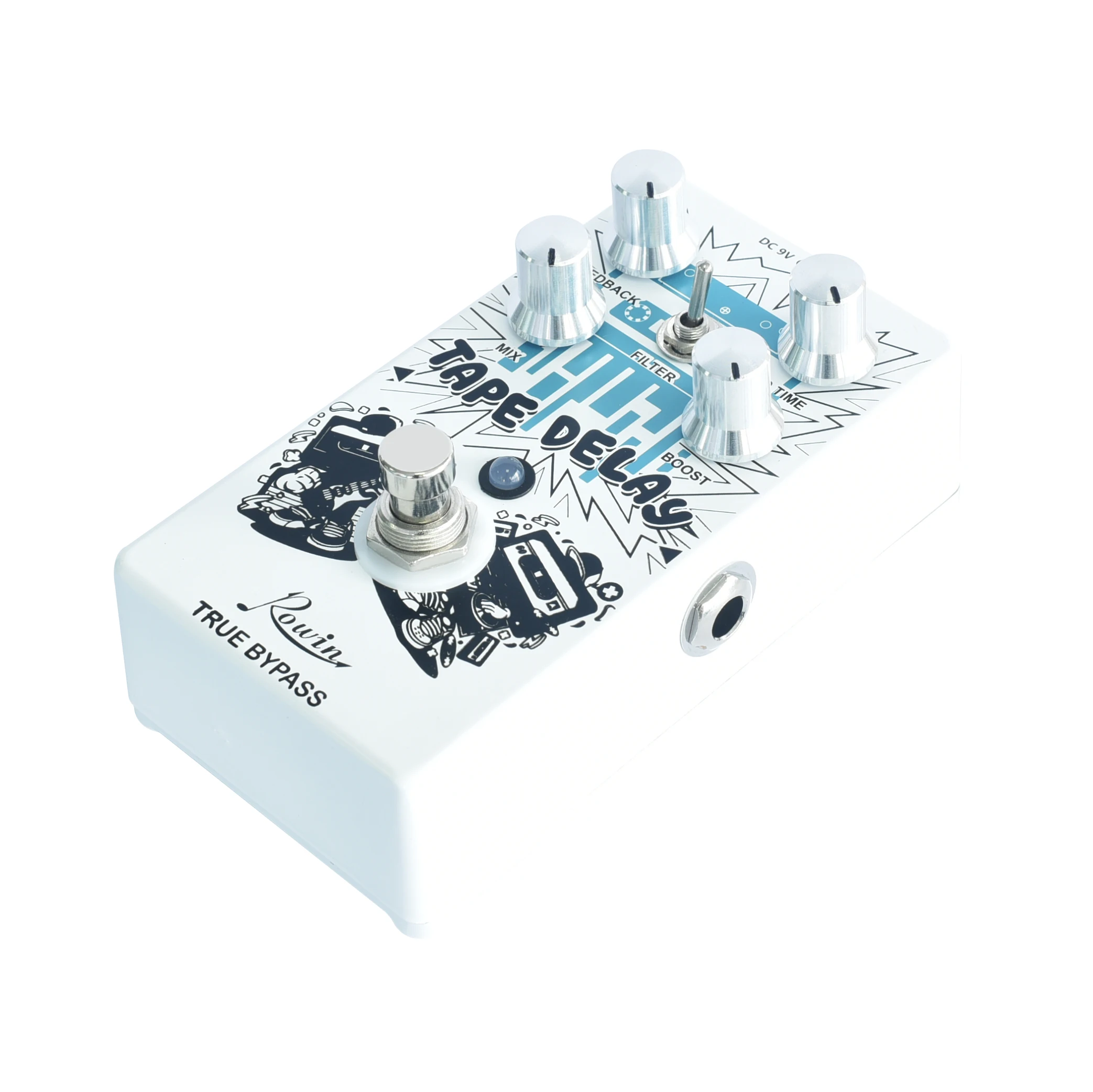 Rowin RE-01 Tape Delay Guitar Effect Pedal Combined With Delay And Bass Effects Wide Range Delay Adjustment And Make Real Bass enlarge