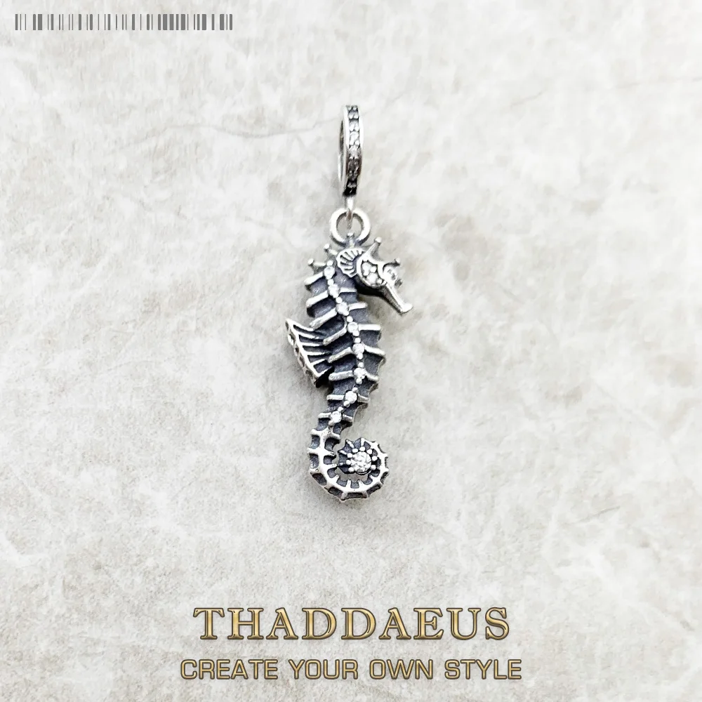 Maritime Seahorse Pendant Charm Handmade New Fine Jewelry Real 925 Sterling Silver Oceans Gift For Women Men