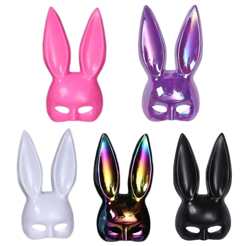 Masquerade Mask Half Face Bunny Mask For Girl kids Nightclub Costume Sexy Long Rabbit Ears mask Animal Party Masquerade