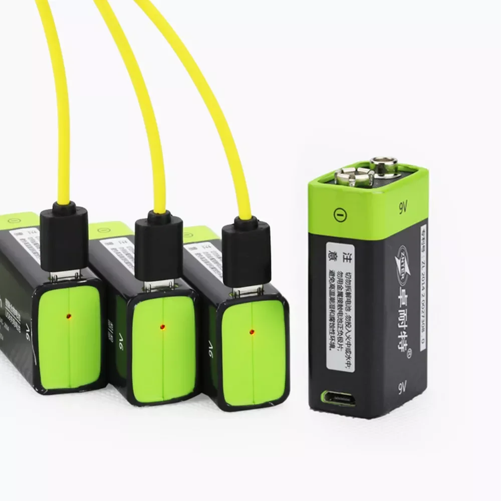 

Hot sale ZNTER 600mAh USB 9V rechargeable lithium battery 6F22 rechargeable lithium polymer battery + Micro USB charging cable