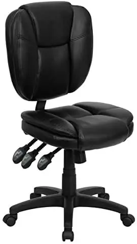 

Mid-Back Black LeatherSoft Multifunction Swivel Ergonomic Task Office Chair with Pillow Top Cushioning Chair pink Bag chair Buta