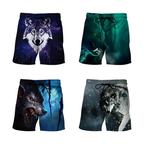 

Man's Beach Shorts Animal Wolf 3d Printed Pants High Quality Swim Shorts Harajuku Shorts Men Starry Sky Gym Surf Board Swimsuit