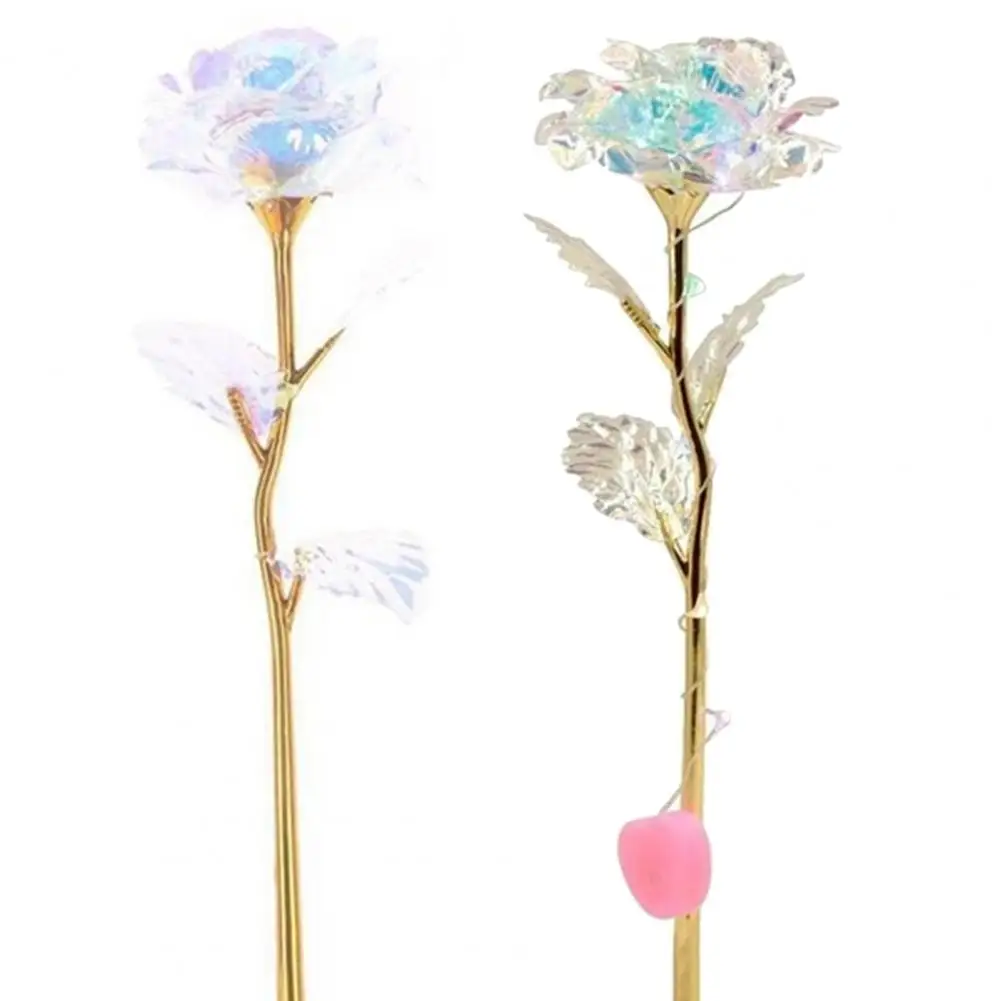 

Artistic Creative Luminous Fake LED Rose Gold Foil Fake LED Rose Ornamental for Home