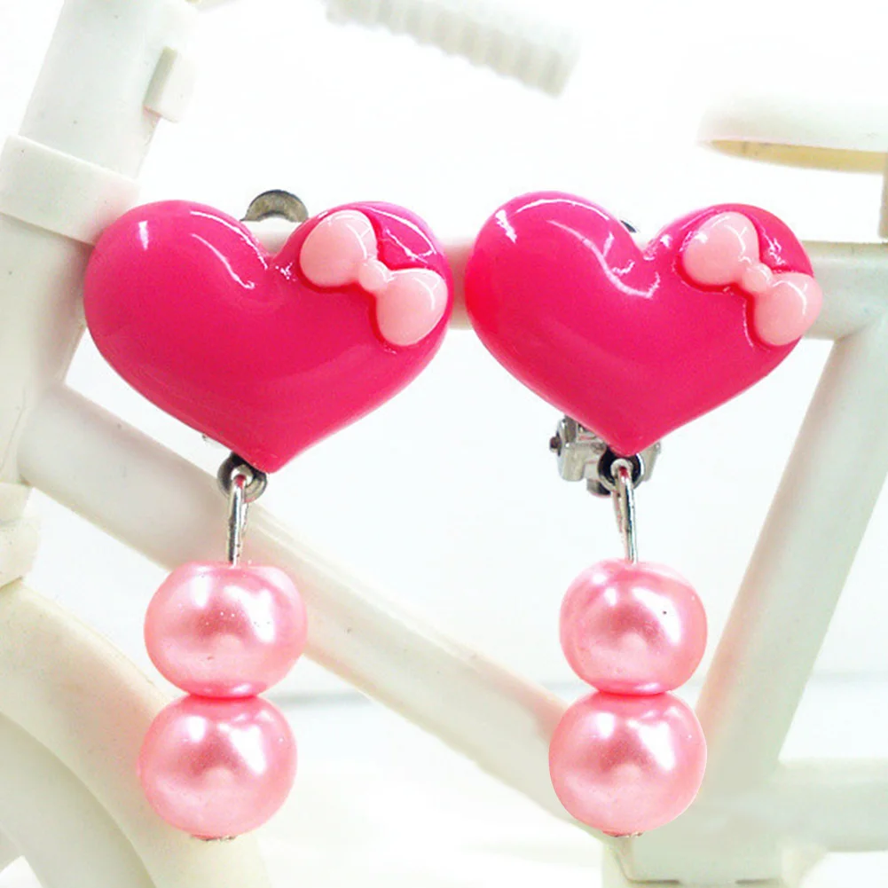 

Flower Party Soft Cushion Gift Imitation Pearl Kid Cute No Piercing Rhinestone Durable Ear Clip