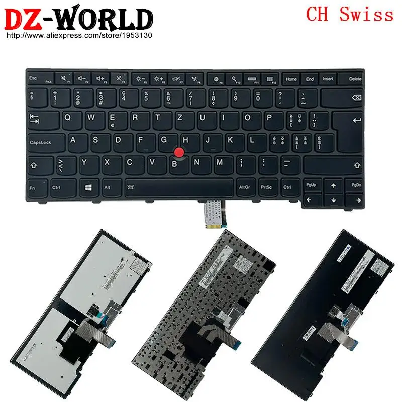 

CH Swiss Keyboard for Lenovo Thinkpad T460 T450 T440 S L440 L450 L460 L470 E431 E440 Laptop 04Y2753 04Y0851 01EN535 01AX337