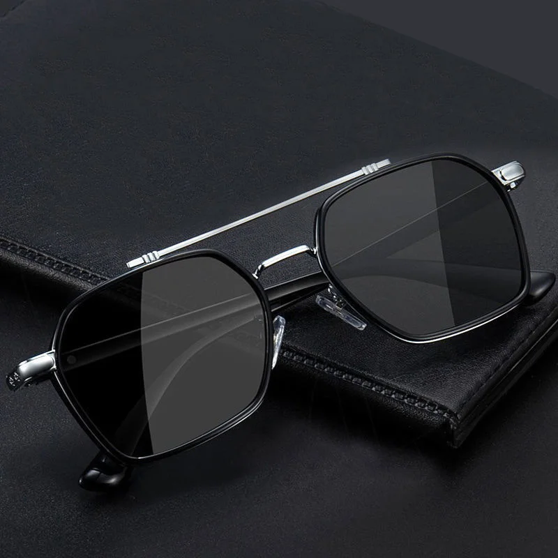 

Brand Designer Square Sunglasses Man Black Vintage Mirror Outdoors Sun Glasses Male Fashion Shades Metal Oculos De Sol