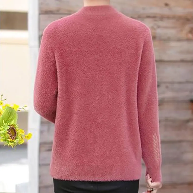 Женский трикотажный джемпер с ушками повседневный свободный стильный свитер