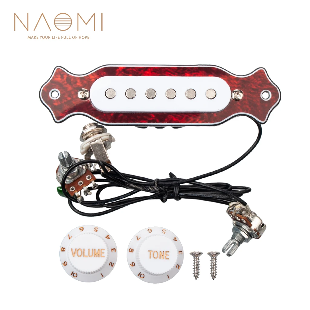 

NAOMI Pre-wired 6-string Cigar Box Guitar Pickup With Volume And Tone For Electric Guitar Soundhole Mounting Hardware Harness