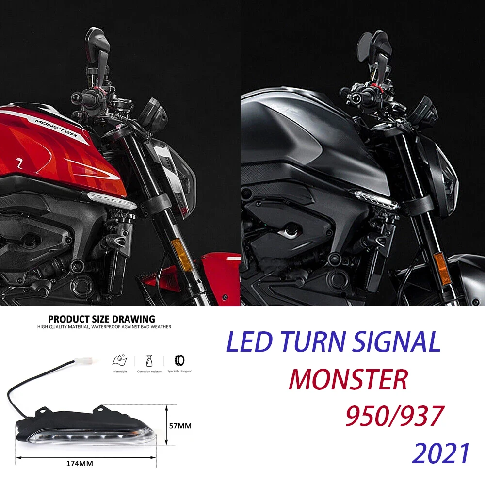 

Monster950 Accessories For Ducati Monster 950 937 2021 Monster937 Motorcycle New LED Turn Signal Lights Flashing Indicator