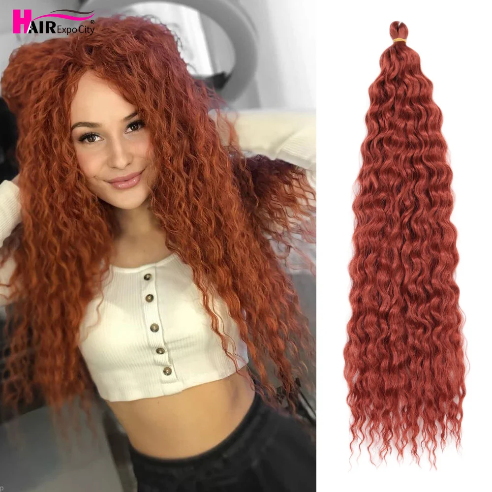 Deep Wave Braiding Hair Natural Synthetic Hair For Weaving Water Twist Crochet Braid Extension African Curls Ariel Hair