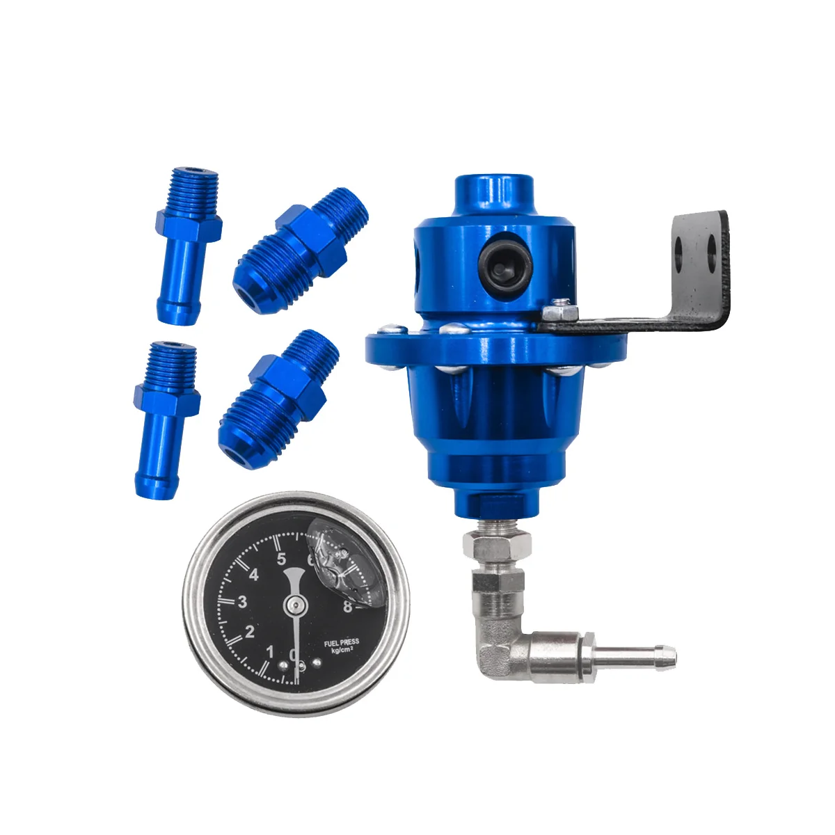 

Adjustable Fuel Regulator Fuel Booster Universal Pressure Regulator with Pressure Gauge Car Accessories,Blue