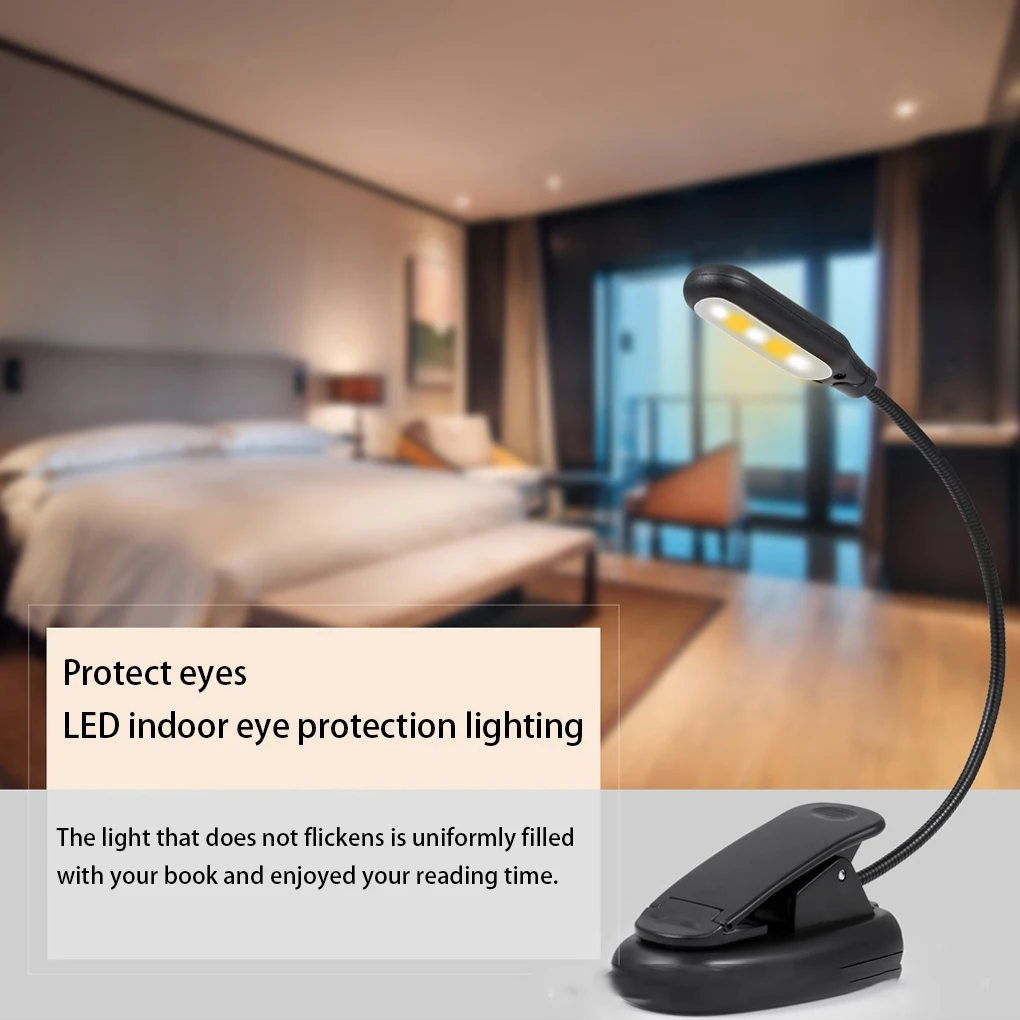 

Clip LED Light Portable Rechargeable Battery Powered Flexible 1000mAh 3 Gear Adjustable Eye Caring Table Lamp Type 1