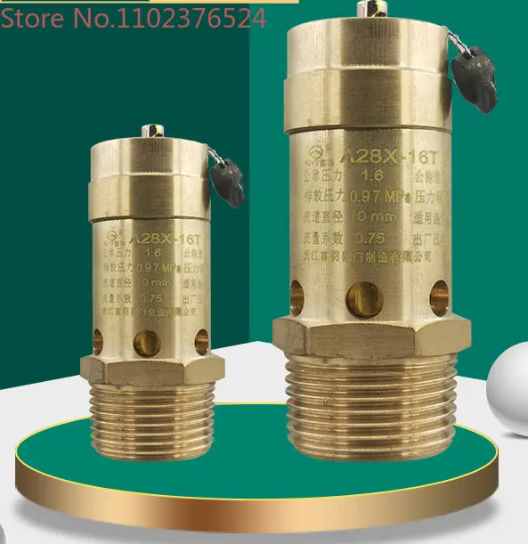 

All copper a28x-16t spring type safety valve screw air compressor oil drum air pump 4 points 6 points pressure relief valve