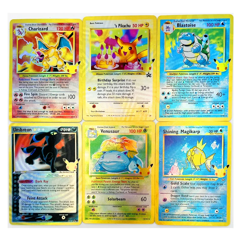 

Карты-вспышки Pokemon PTCG, 50 шт./компл., 25-я годовщина, игра «сделай сам», покромон Пикачу, аниме, коллекционные карты, подарочные игрушки