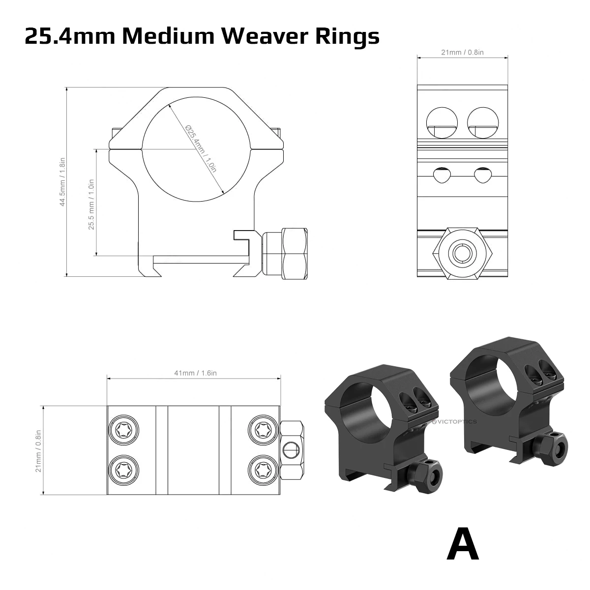 Victoptics 30 мм/25 4 мм крепежное кольцо для прицела 11 мм/20 Weaver Rail высокий/средний/низкий