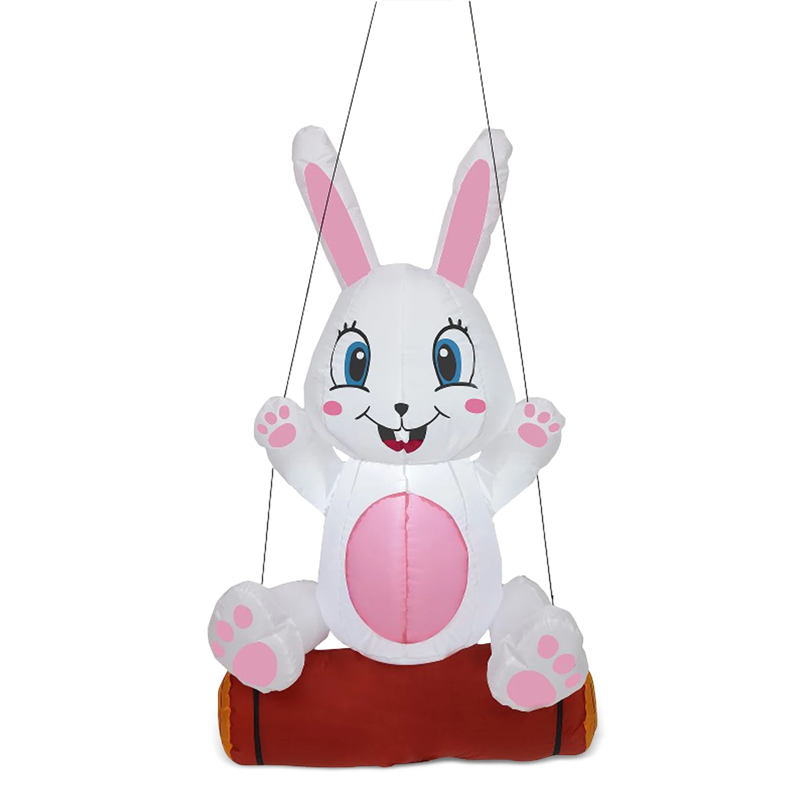 

3.9 Ft Easter Inflatable Bunny Cute Sitting Bunny With Build-in LED Blow Up Bunny Figurine Easter Holiday Party Decorations Home