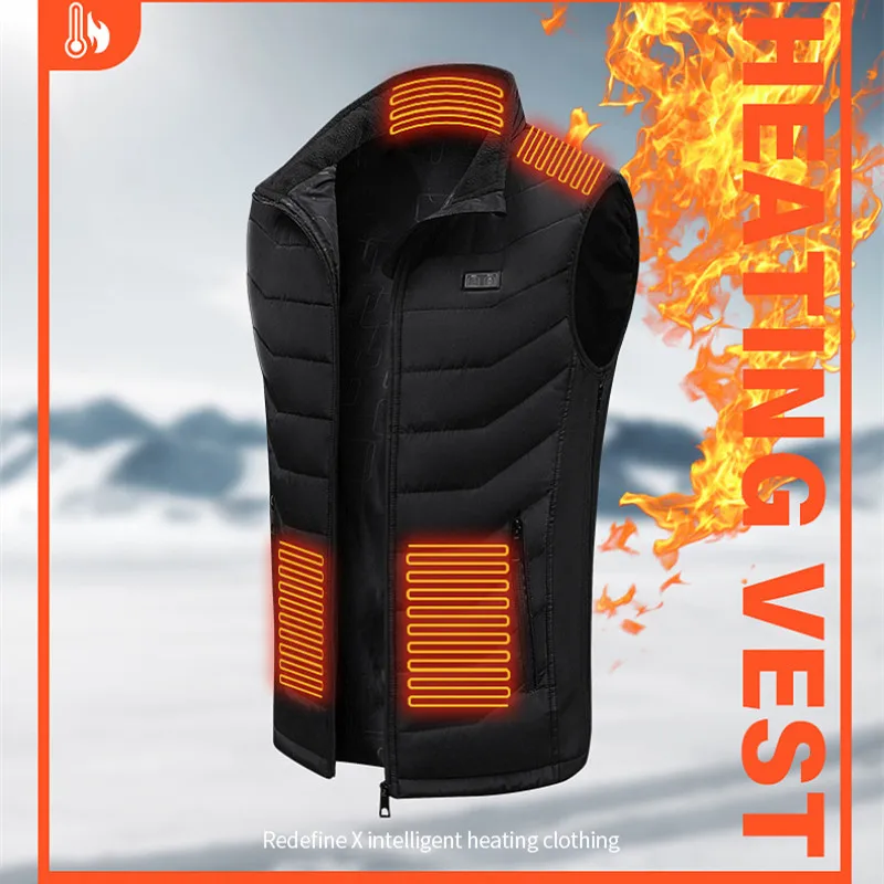

USB Intelligent Heating Vest Dual Control Constant Temperature Electric Vest Outdoor Ski Heating Suit For Men Women Crop Top