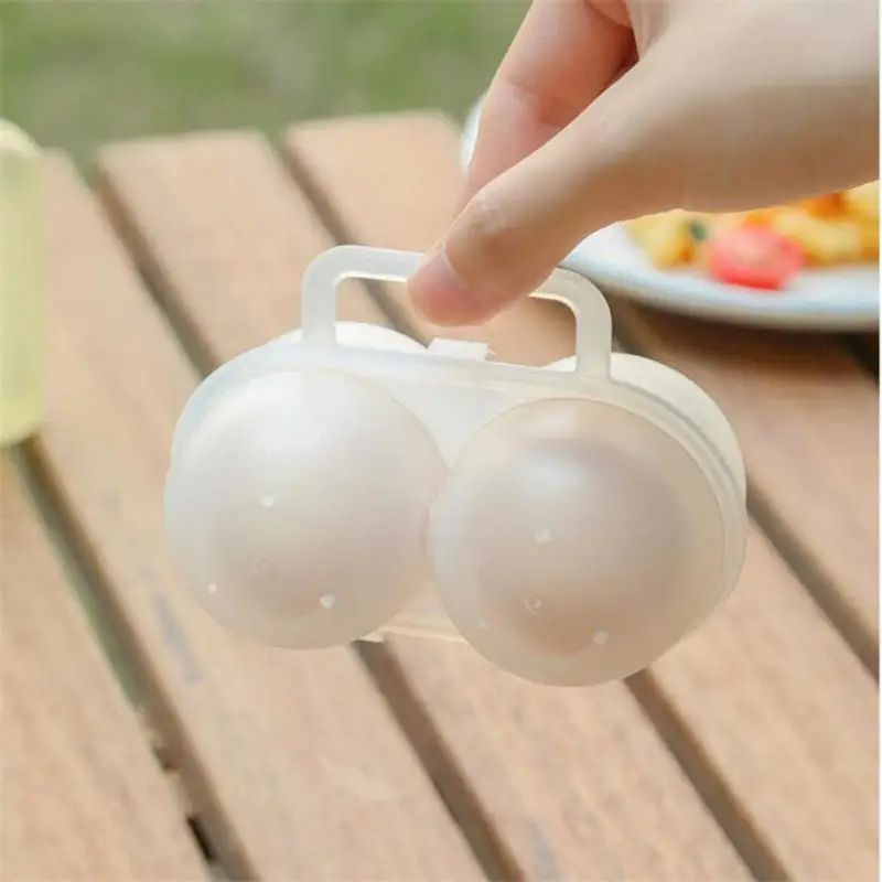 

2 Grids Egg Storage Box Outdoor Portable Egg Organizer Container Plastic Practical Egg Dispenser Holders Case Camping Egg Box
