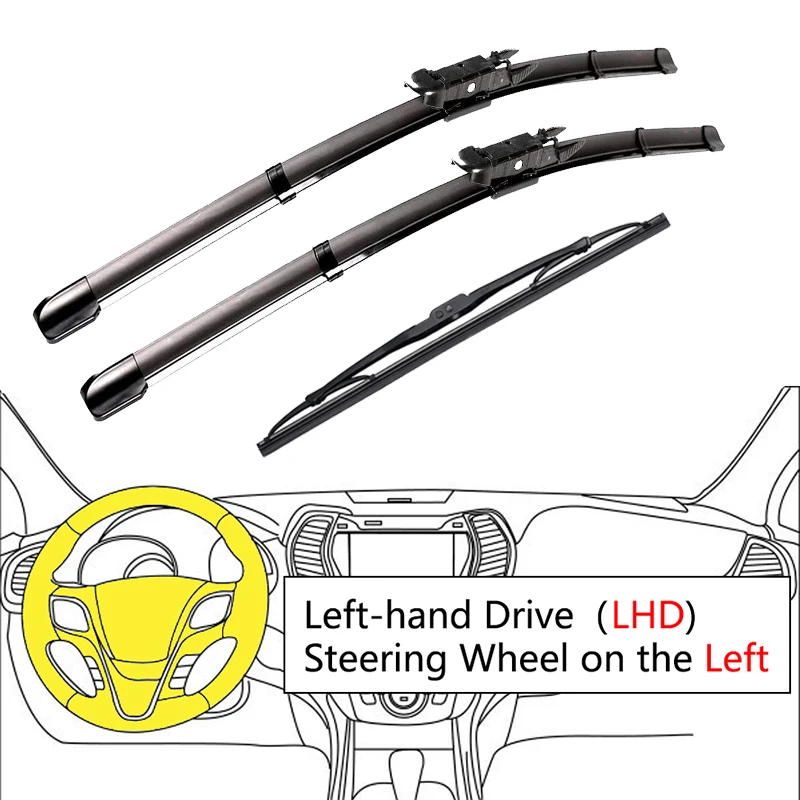 

Щетки стеклоочистителя передние и задние для Land Rover Freelander 2 LR2 2006 ~ 2014 Щетка стеклоочистителя дворники Щетка дворники мойщик окон водительская и пассажирская стеклоочистителя всесезонная спереди и сзади