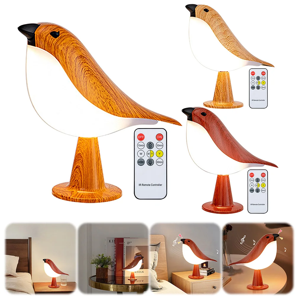 Настольная лампа с птицами и 3-цветной маленькой настольной лампой