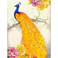 5d diamond painting the golden peacock full drill by number kits diy diamond set arts craft decorations