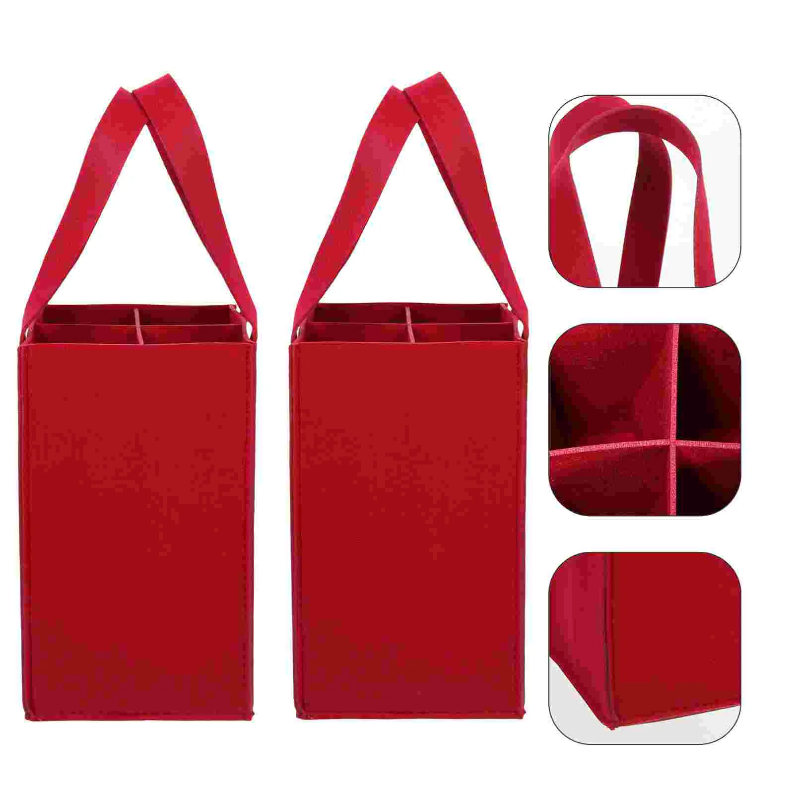 

Winebottle Tote Carriergift Beer Champagne Carryingholiday Storage Party Red Packing Wrapping Divided Felt Insulated Bottles