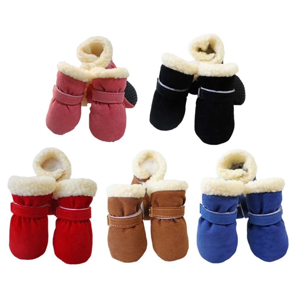 

Boots Small Anti-slip Footwear Shoes Cats Winter Pet Accessories Socks Booties Warm 4pcs/set Dog For Dogs Thick Puppy Rain Snow