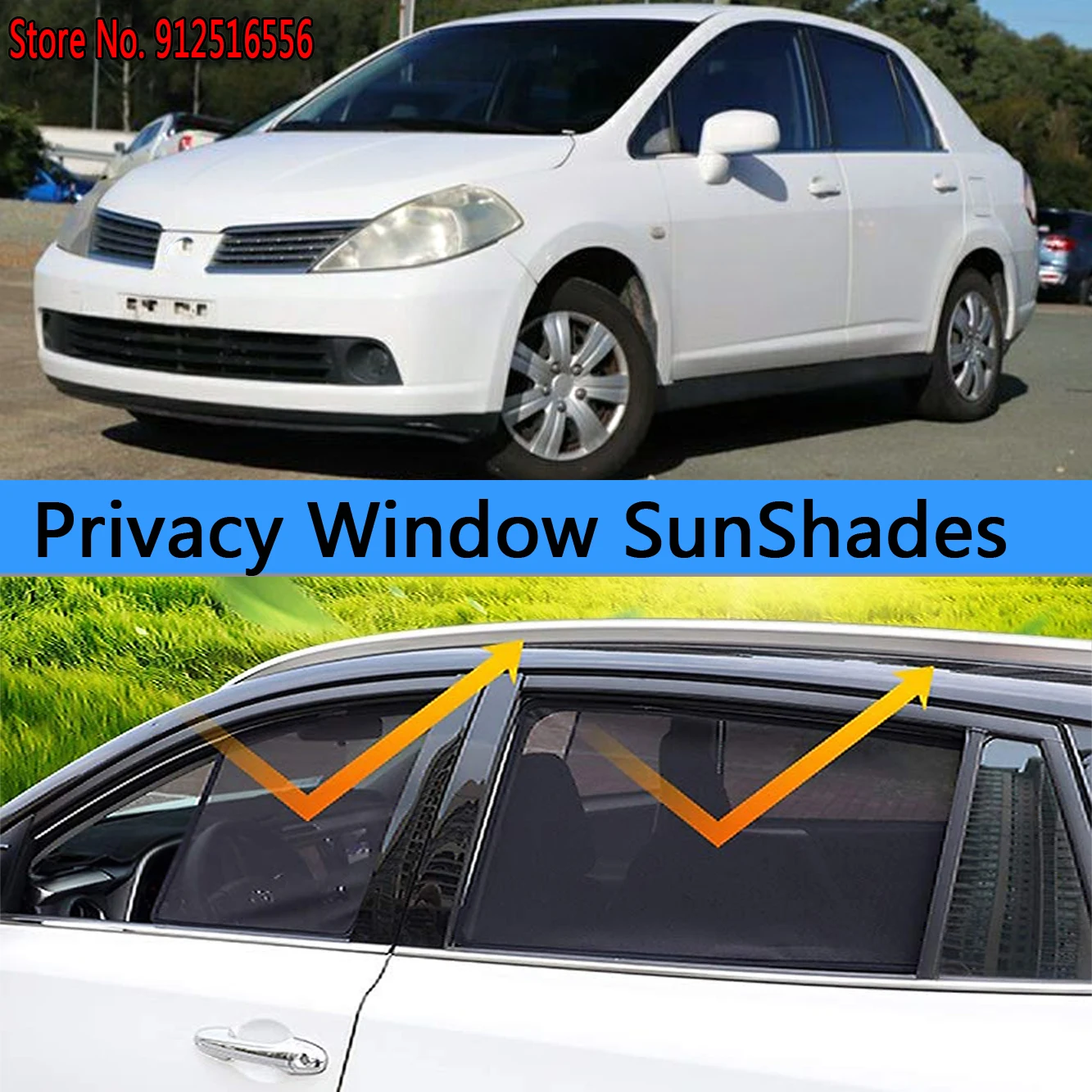 

Side Sun Shade Shading Protection Window SunShade Sunshield Car Accseeories for Nissan Tiida Latio Versa Sedan C11 2004–2012