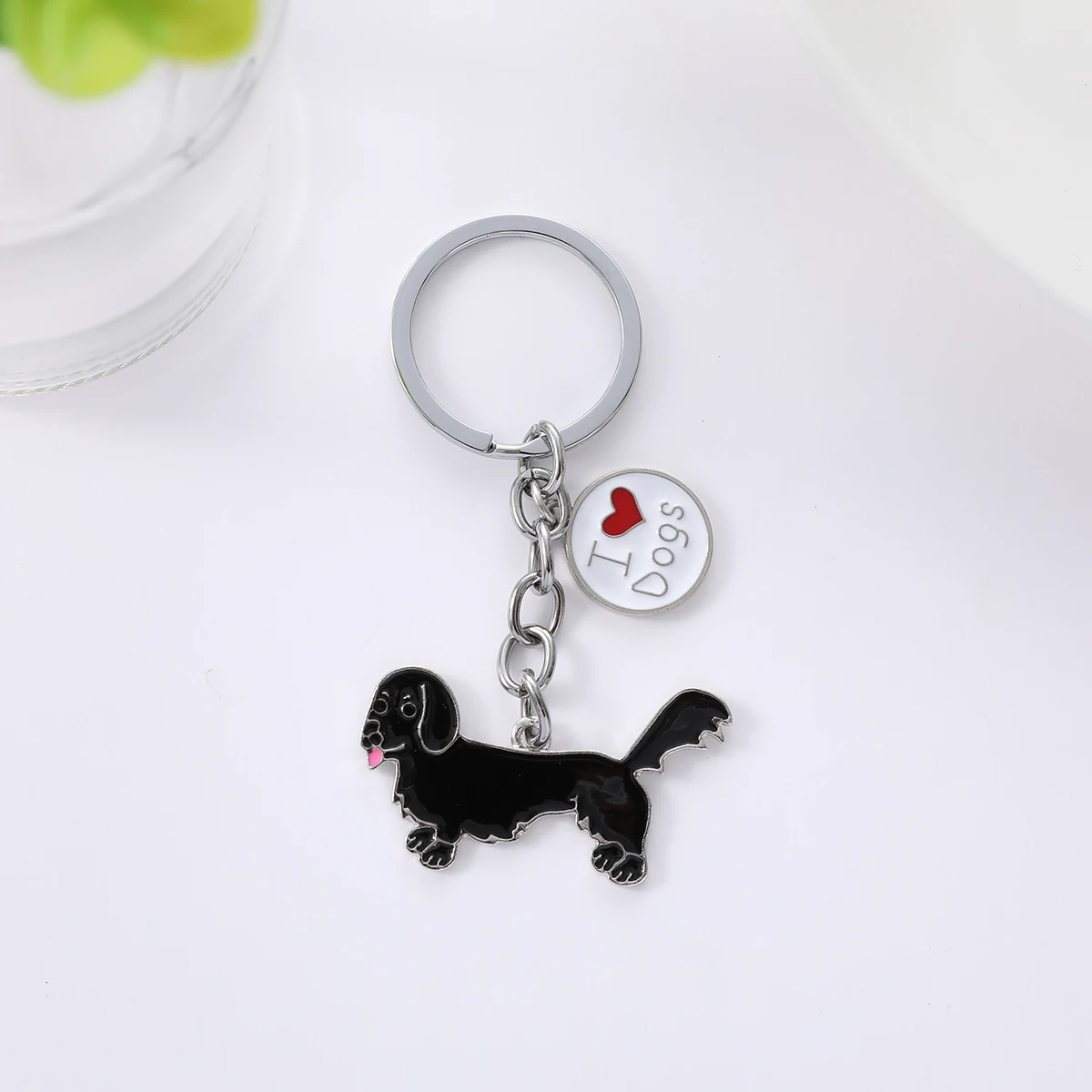 Цельный брелок для ключей с милым мультяшным принтом сосисок я люблю mydog сердце