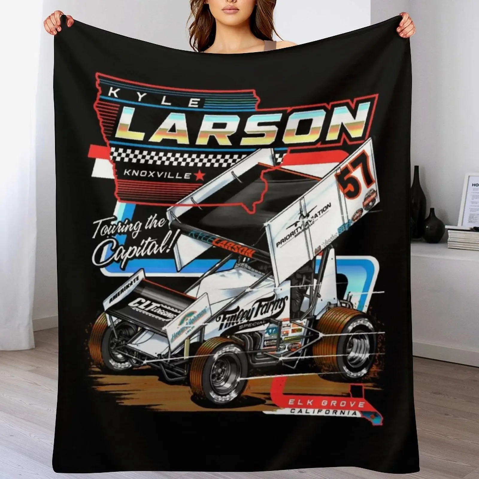 KYLE LARSON 12 Одеяло Kyle Larson Роскошные походные одеяла