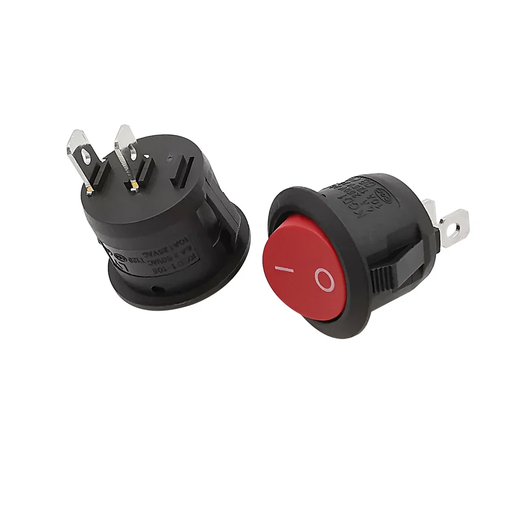 5 шт. круглые мини-клавишные Переключатели диаметром 20 мм 2 контакта 250 В/6 А 125 В/10