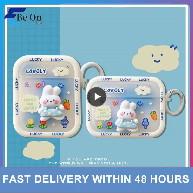 

Portable Audio And Video Equipment Rabbit Earphone Case Cartoon For Apple For Airpods Earphone Case Light Weight 3d Rabbit