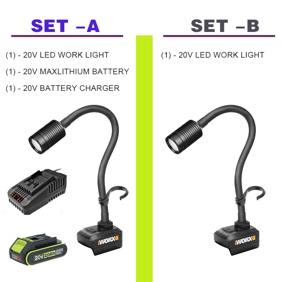 Многофункциональный беспроводной портативный прожектор WORX WU028.9