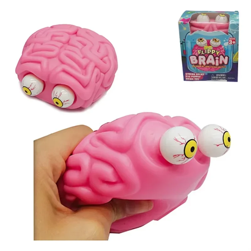 Queeze Ball Toys Decompression Toy Halloween Anti Stress Flippy Brain Squishy Eye Popping Squeeze Fidget Cool Weird Stuff
