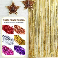 gold silver backdrop metallic foil tinsel fringe curtain 2m birthday party decoration wedding photography curtain photo props