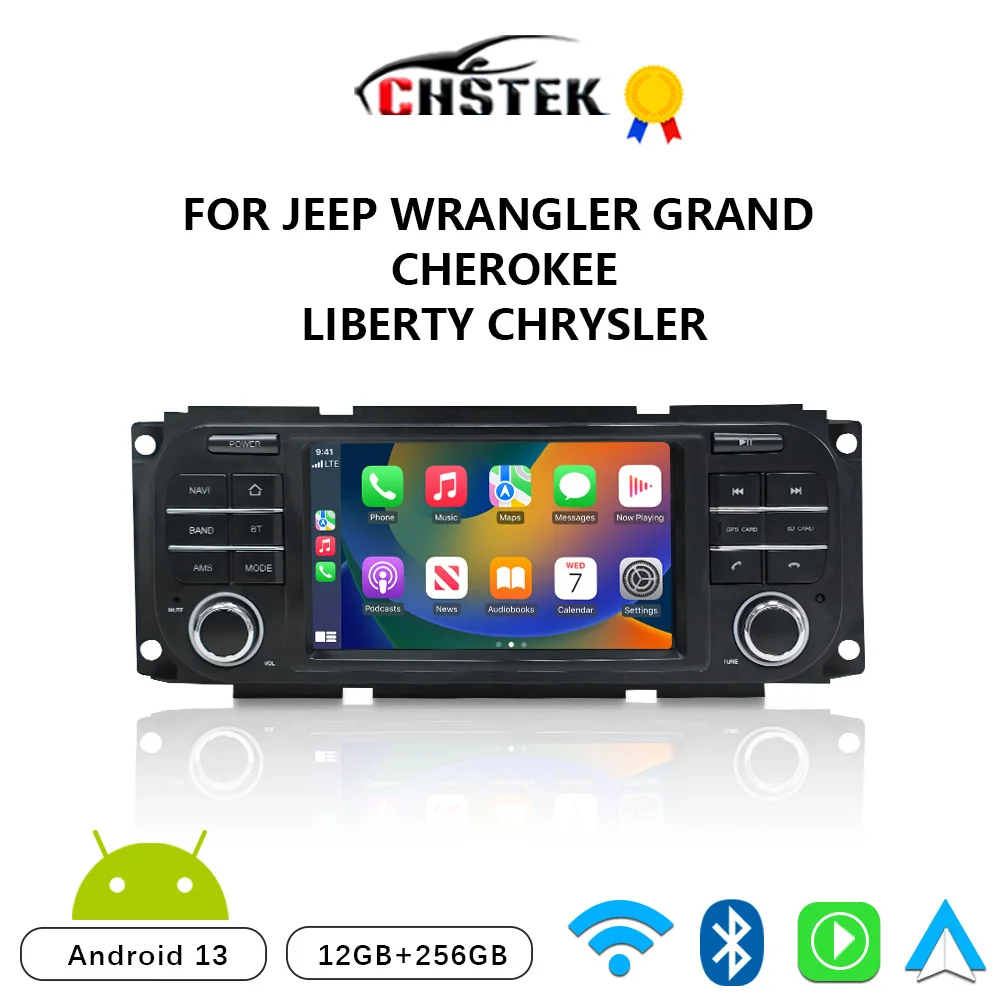 Автомобильный радиоприемник CHSTEK Carplay Android 13 для Jeep Wrangler Grand Cherokee Liberty Chrysler