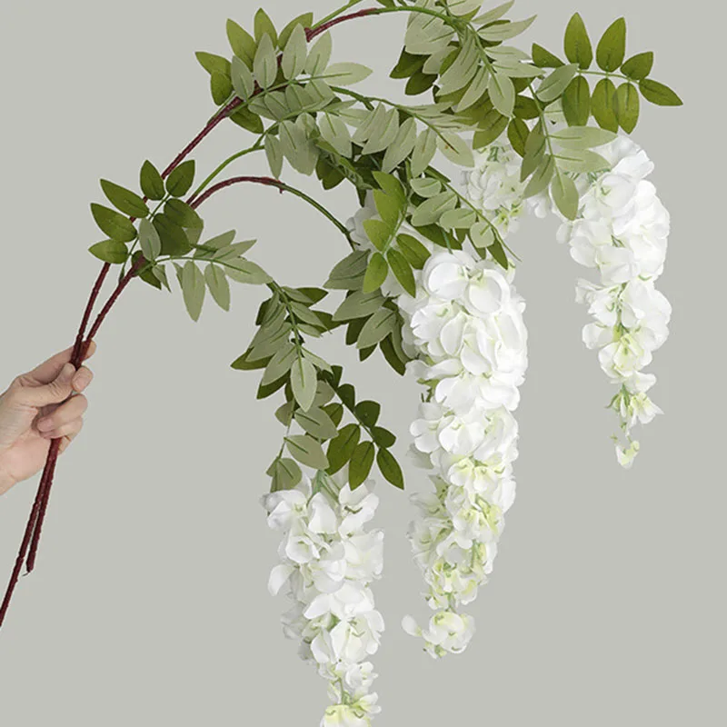 Настенная подвесная цветочная гирлянда из 3 веток растения ротанга свадебный фон