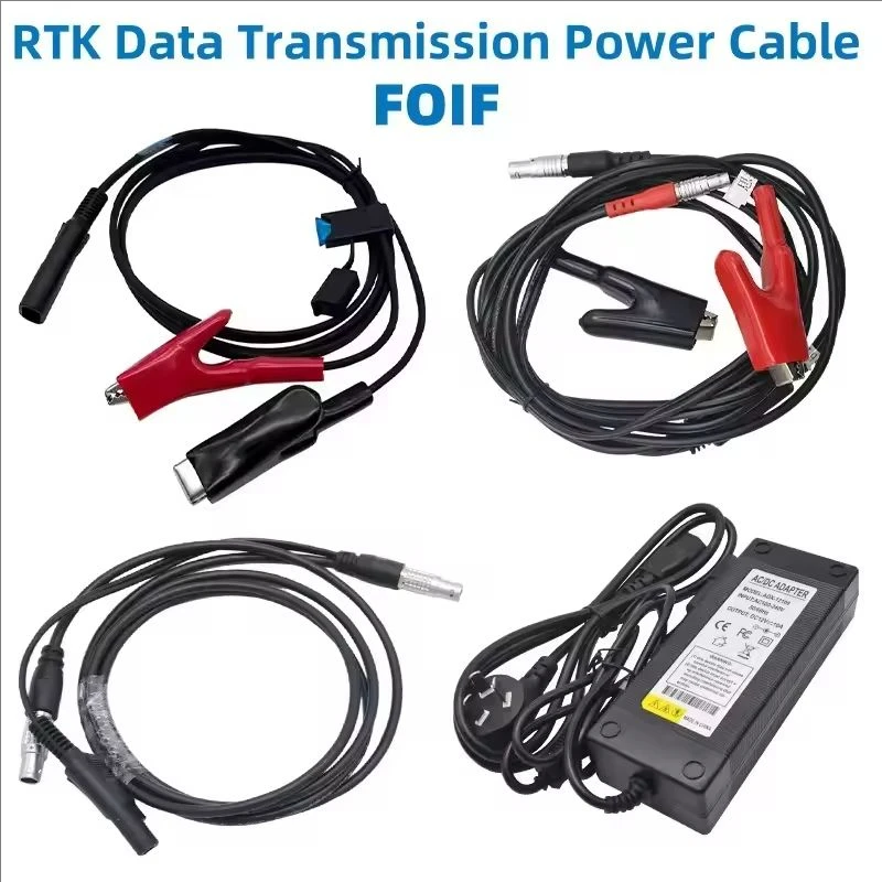 Фото Кабель для передачи данных FOIF GNSS RTK 5-контактный, кабель питания для внешнего радиоприемника, адаптер питания 220В №2