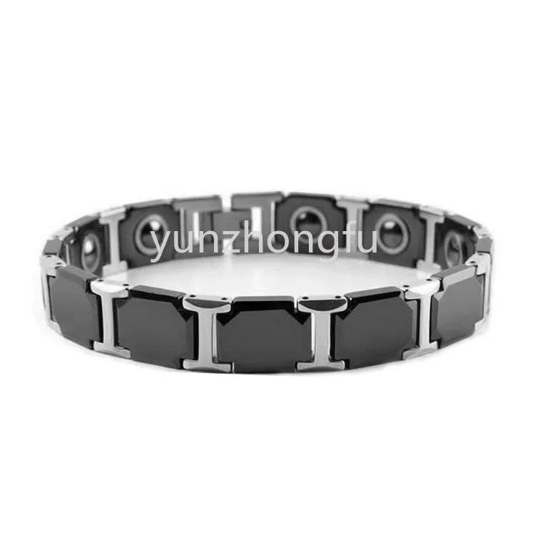 Японский и брикет браслет из титановой стали с керамической квадратной черной