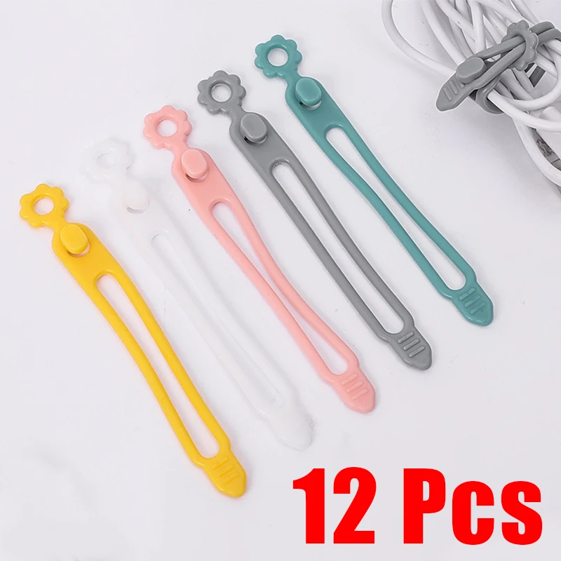 

Cable Organizer Silicone Wire Straps for Earphone Phone Charger Mouse Wires Reusable Fastening Cable Ties Cord Organizers Winder