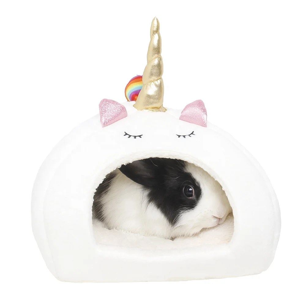 

Pet Supplies Small Animal Winter Warm House Hamster High Quality White Unicorn Pet Bed House Hamster Cage