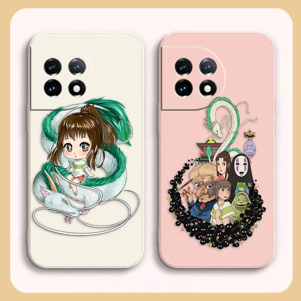 The Anime Spirited Away Phone Case For Oneplus 11 10 9 9R 9RT 8 8T 7 7T ACE 2V NORD CE 2 Pro Colour Liquid Case Funda Shell Capa