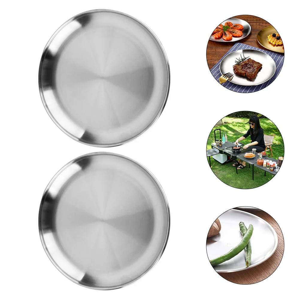 

2 шт., портативные обеденные тарелки, многофункциональные тарелки для стеков, удобные пищевые тарелки