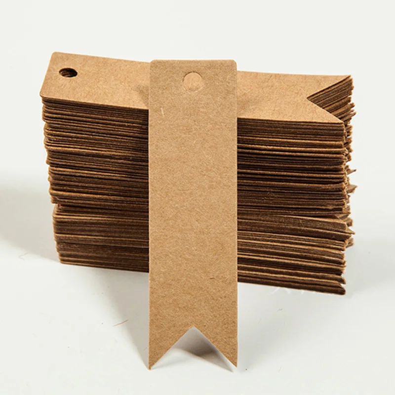 100pcs Thank You Tags White Brown Kraft Paper Tag Garment Shoes Box Decor Hang Tags DIY Craft Apparel Accessories Product Label