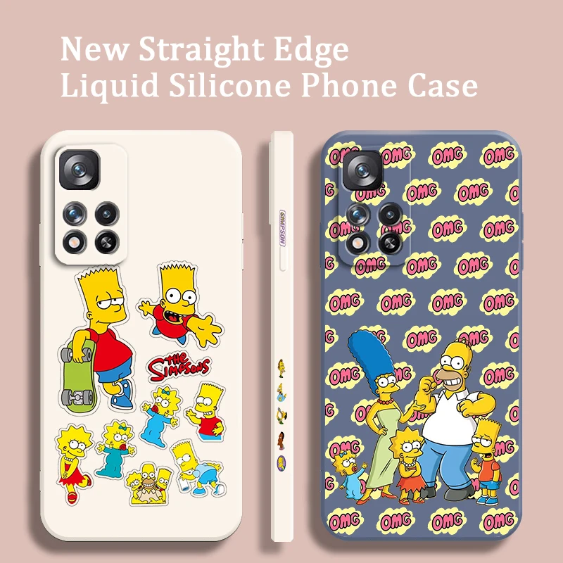

The Simpsons Cartoon family Liquid Left Rope Phone Case For Xiaomi Redmi Note 12 11 11T 10 10S 9 9S 9T 8 8T Pro 4G 5G Cover