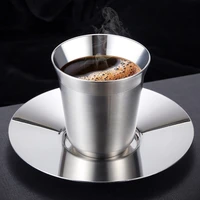 double layer stainless steel coffee cup 304 childrens cup insulated tea cup water cup coffee mug cups mugs tass