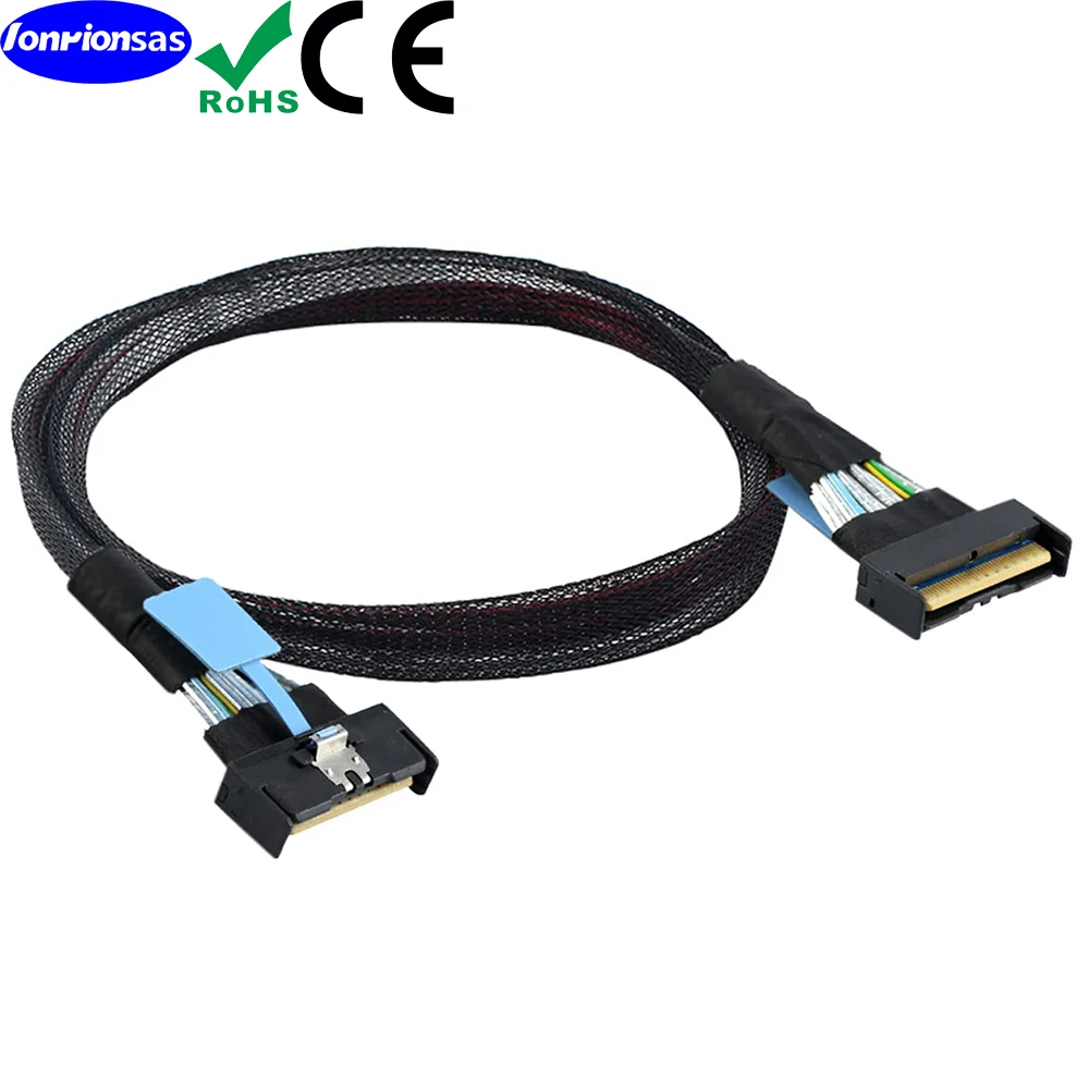 Mini Cool Edge IO MCIO STR PCI-E 5.0 SFF-8654 Slimline SAS 8i to 4.0 74PIN Удлинительный кабель