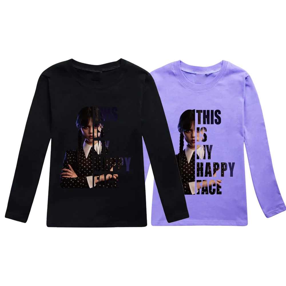 

Kids Wednesday Addams Sweatshirt Child Hooded Top Tees Spring Fall Girls Boys 3D Print Casual O-neck Tops Sport Cotton Clothing