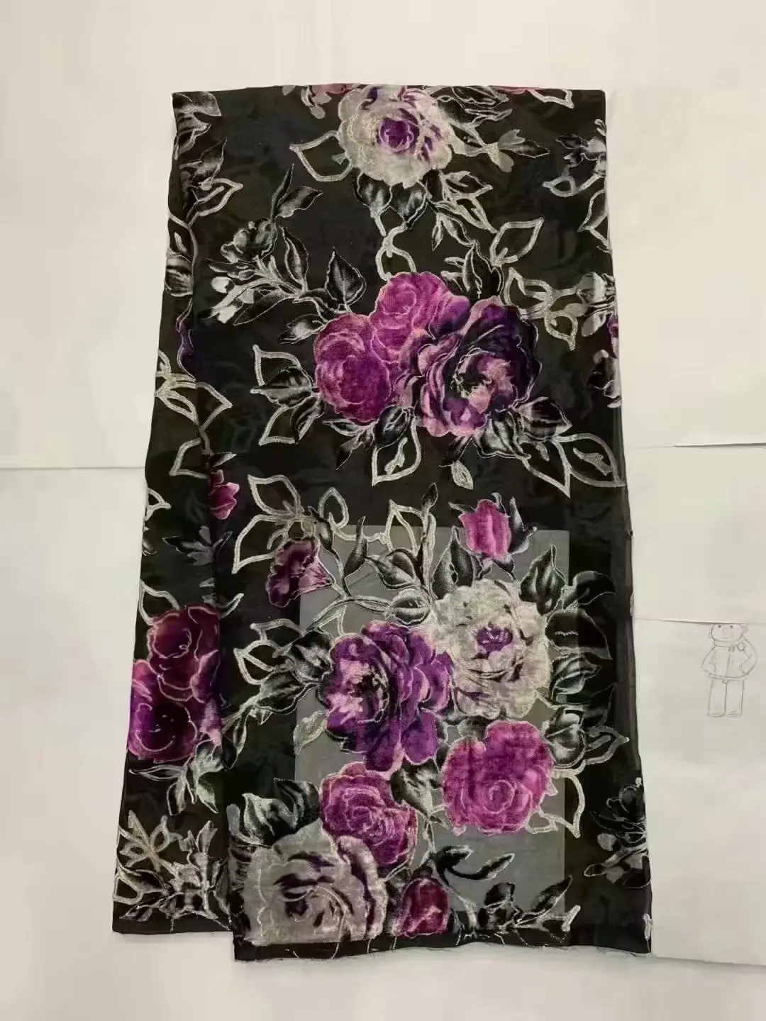 

Цветочная шелковая ткань из тюля для вечернего платья, выгоревшие африканские нигерийские Ткани, фланелевая бархатная перспектива